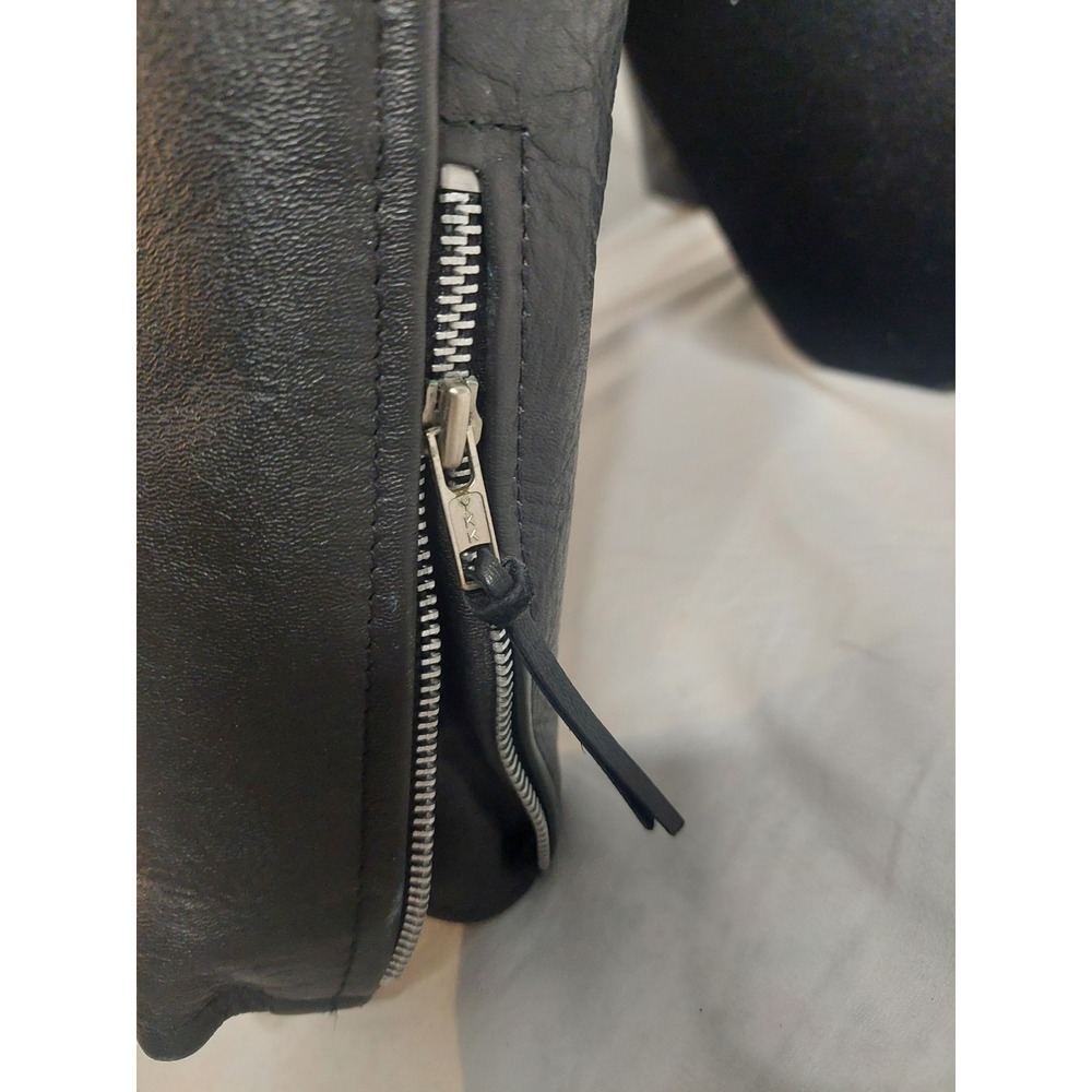 A-1 Vintage Black Leather Biker Jacket  Medium Rock Core 1950s 1960s 1980s Style - Picture 16 of 16